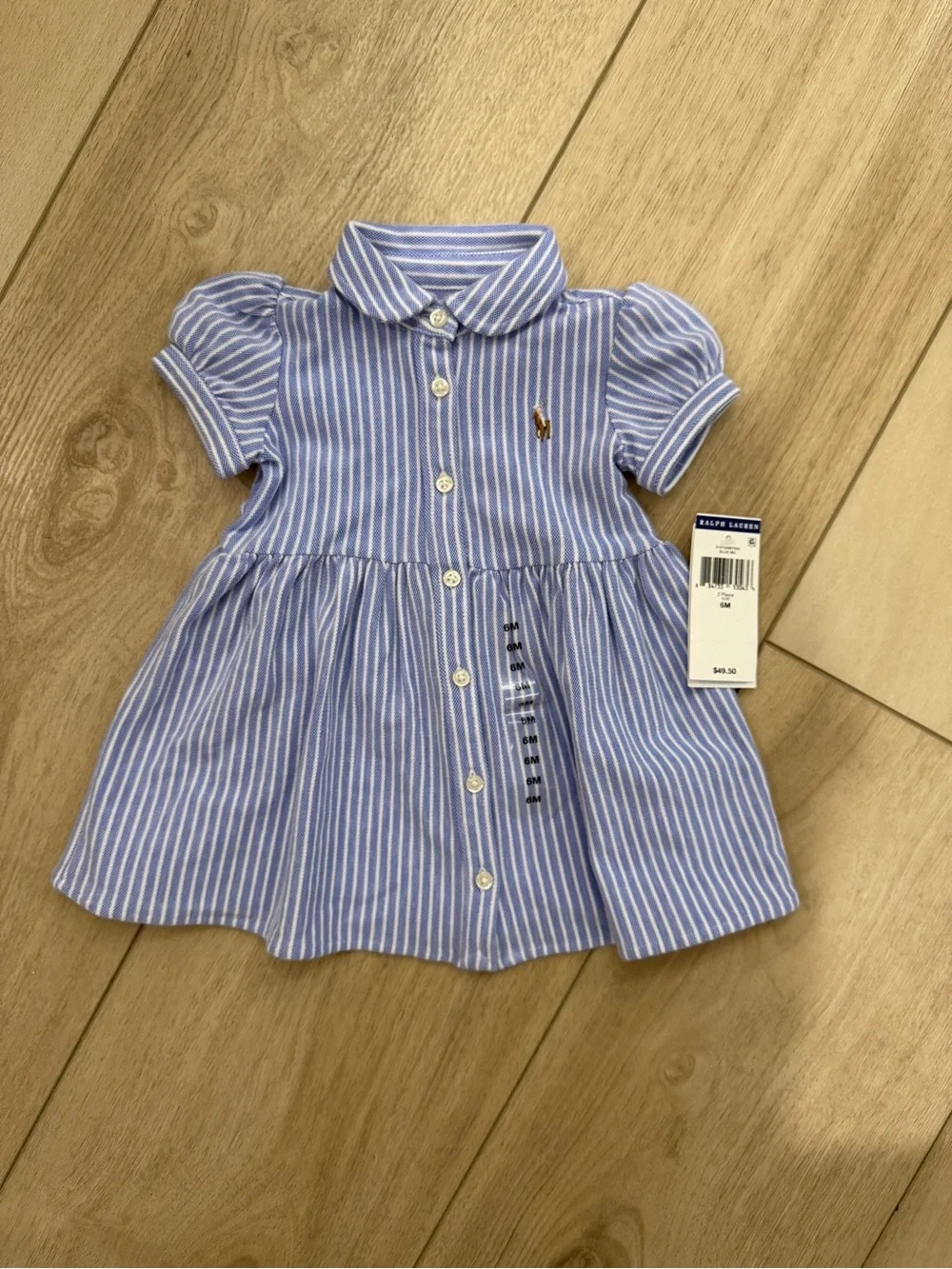 Ralph Lauren Blue & White Striped Polo Shirt Dress